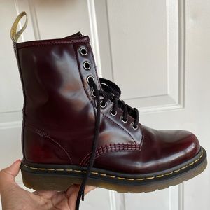 Dr. Marten cherry vegan boots